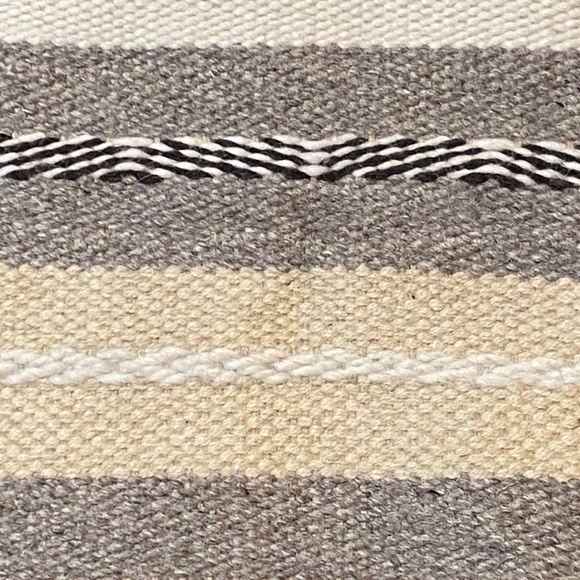 VTG Wool Hand Woven Table Runner Topper Small Rug 61 X 21 Neutral Earth Chunky - Picture 4 of 13